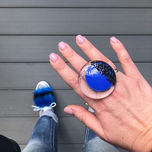 кольцо pj murano ikra blue от интернет магазина Прибалтийский трикотаж