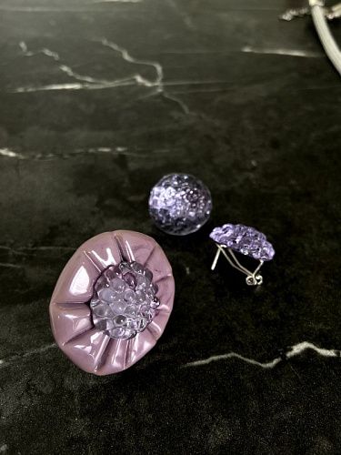 кольцо pj murano flowers pink&violet от интернет магазина Прибалтийский трикотаж