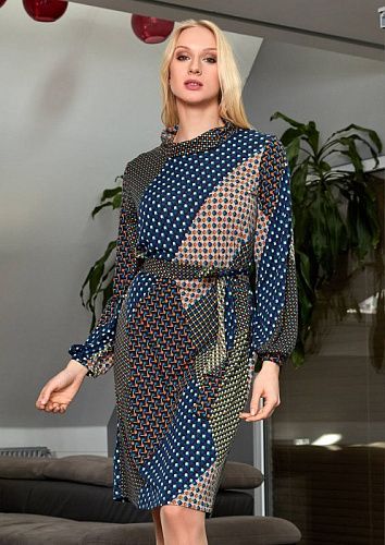 платье topdesign b9 088 blue от интернет магазина Прибалтийский трикотаж
