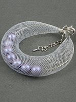 браслет pj murano setka pearl white&violet от интернет магазина Прибалтийский трикотаж